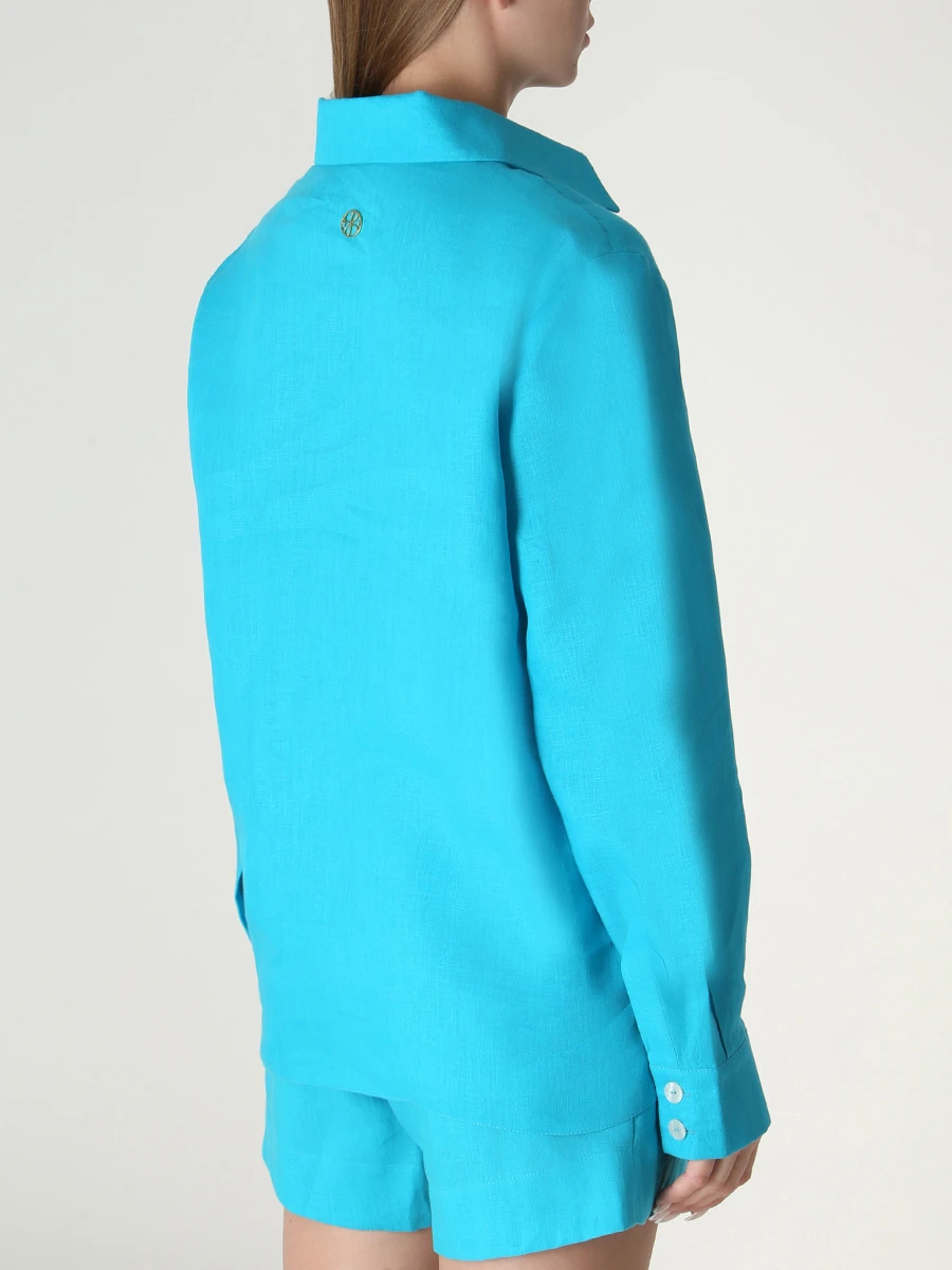 Рубашка льняная LEAH C034, размер 38, цвет голубой - фото 3