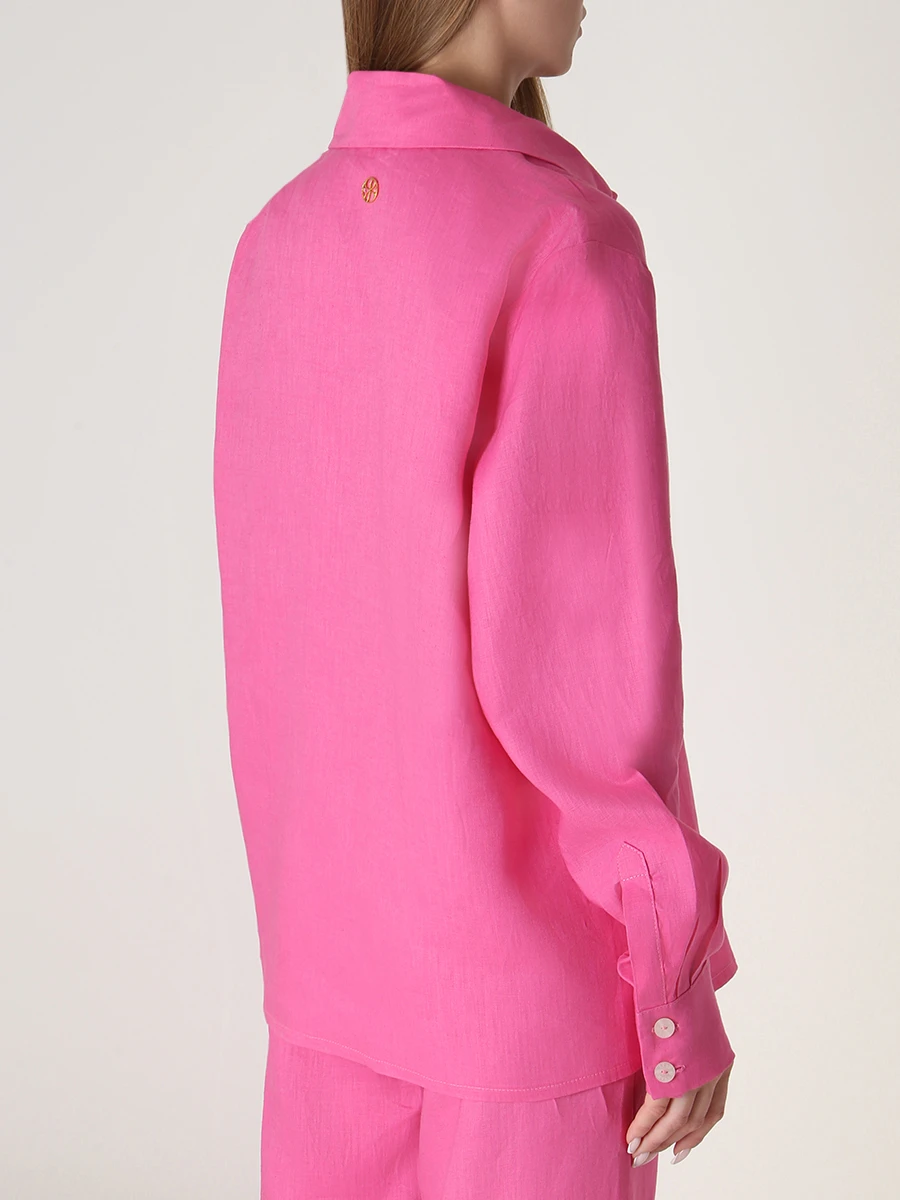 Рубашка льняная LEAH C034, размер 42, цвет розовый - фото 3