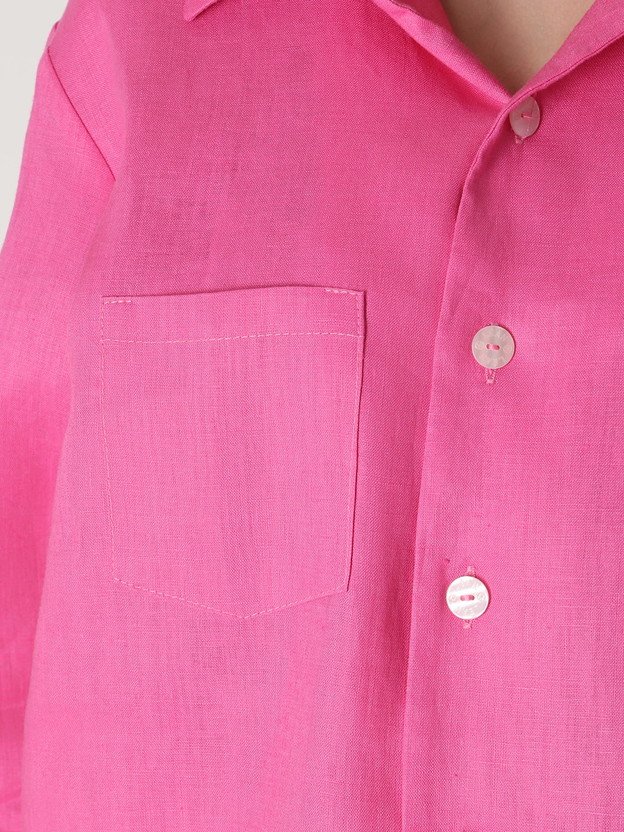 Рубашка льняная LEAH C034, размер 42, цвет розовый - фото 5