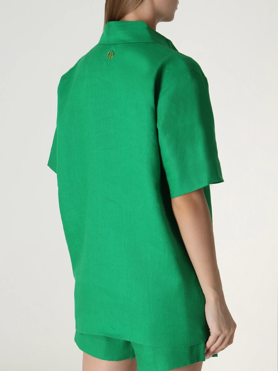 Рубашка льняная LEAH C049, размер 42, цвет зеленый - фото 3