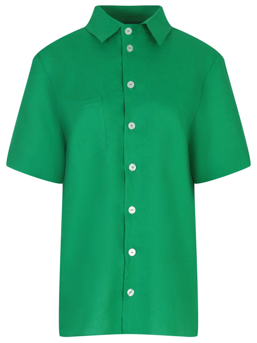 Рубашка льняная LEAH C049, размер 42, цвет зеленый - фото 1