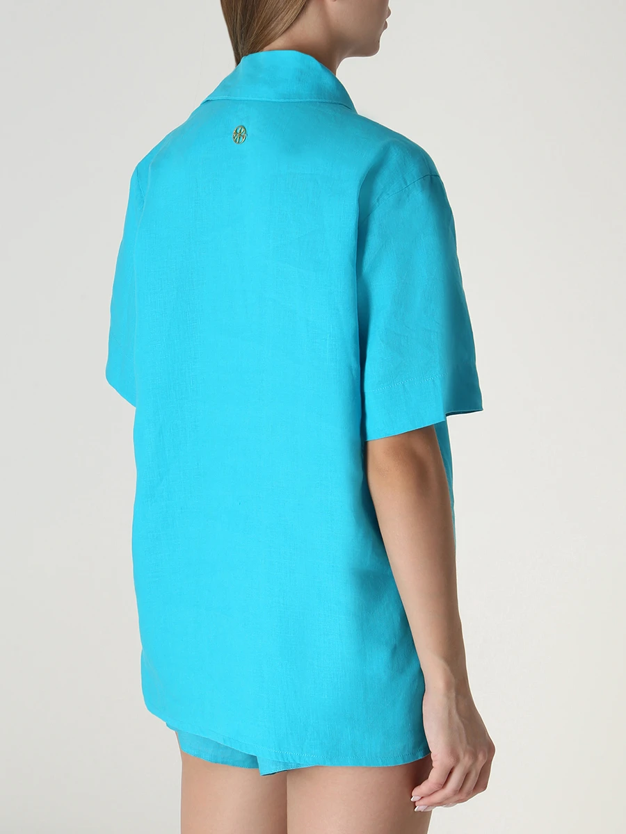 Рубашка льняная LEAH C049, размер 42, цвет голубой - фото 3