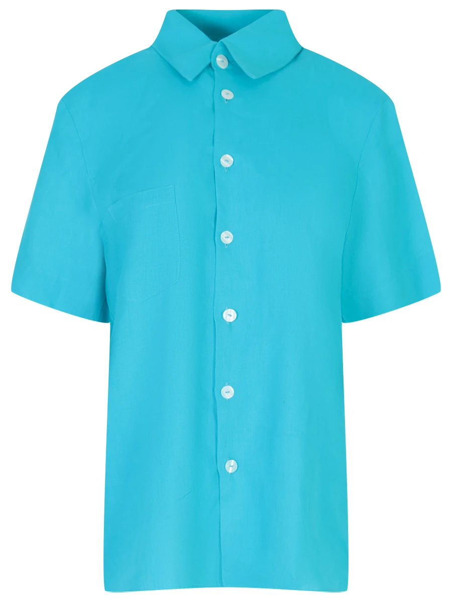 Рубашка льняная LEAH C049, размер 42, цвет голубой - фото 1