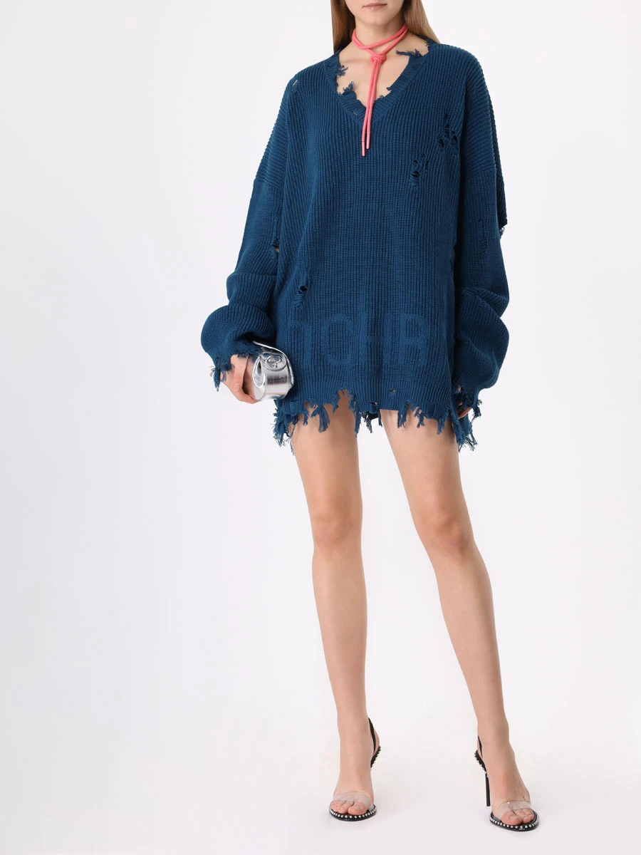 Пуловер хлопковый MONOCHROME SWEATER V-NECK GIPSY INDIGO, размер Один размер, цвет синий - фото 3