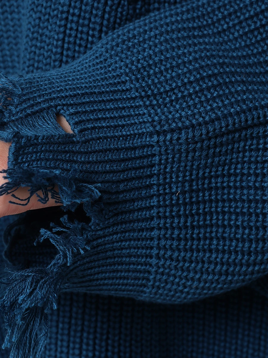 Пуловер хлопковый MONOCHROME SWEATER V-NECK GIPSY INDIGO, размер Один размер, цвет синий - фото 10