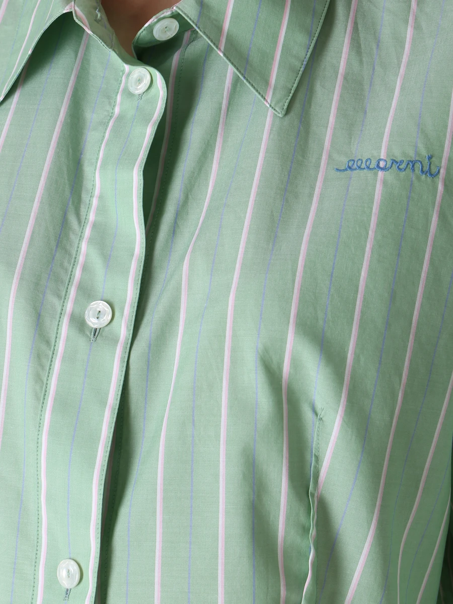 Рубашка хлопковая MARNI CAMA0525S0 UTC225 STV35, размер 40, цвет зеленый - фото 5