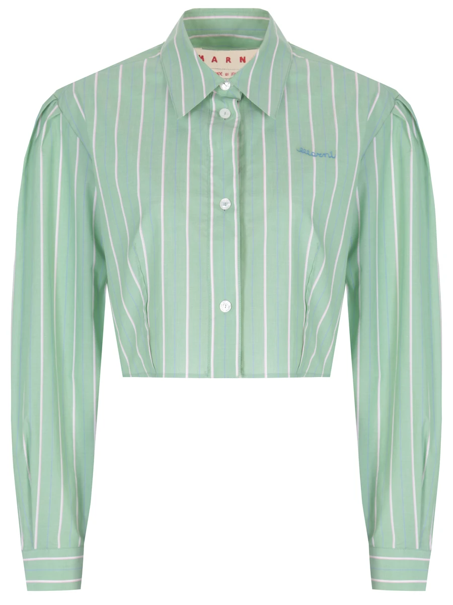 Рубашка хлопковая MARNI CAMA0525S0 UTC225 STV35, размер 40, цвет зеленый - фото 1