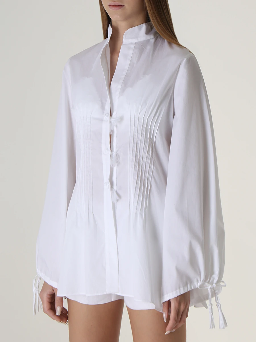 Рубашка хлопковая MARYBLOOM 741-100, размер 44, цвет белый - фото 4