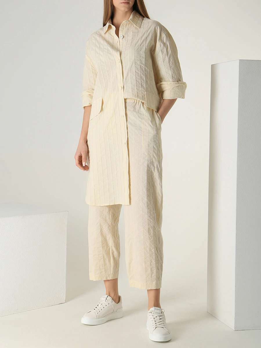 Брюки хлопковые GENTRYPORTOFINO D335RT G0027 Бежевый  Фото 2