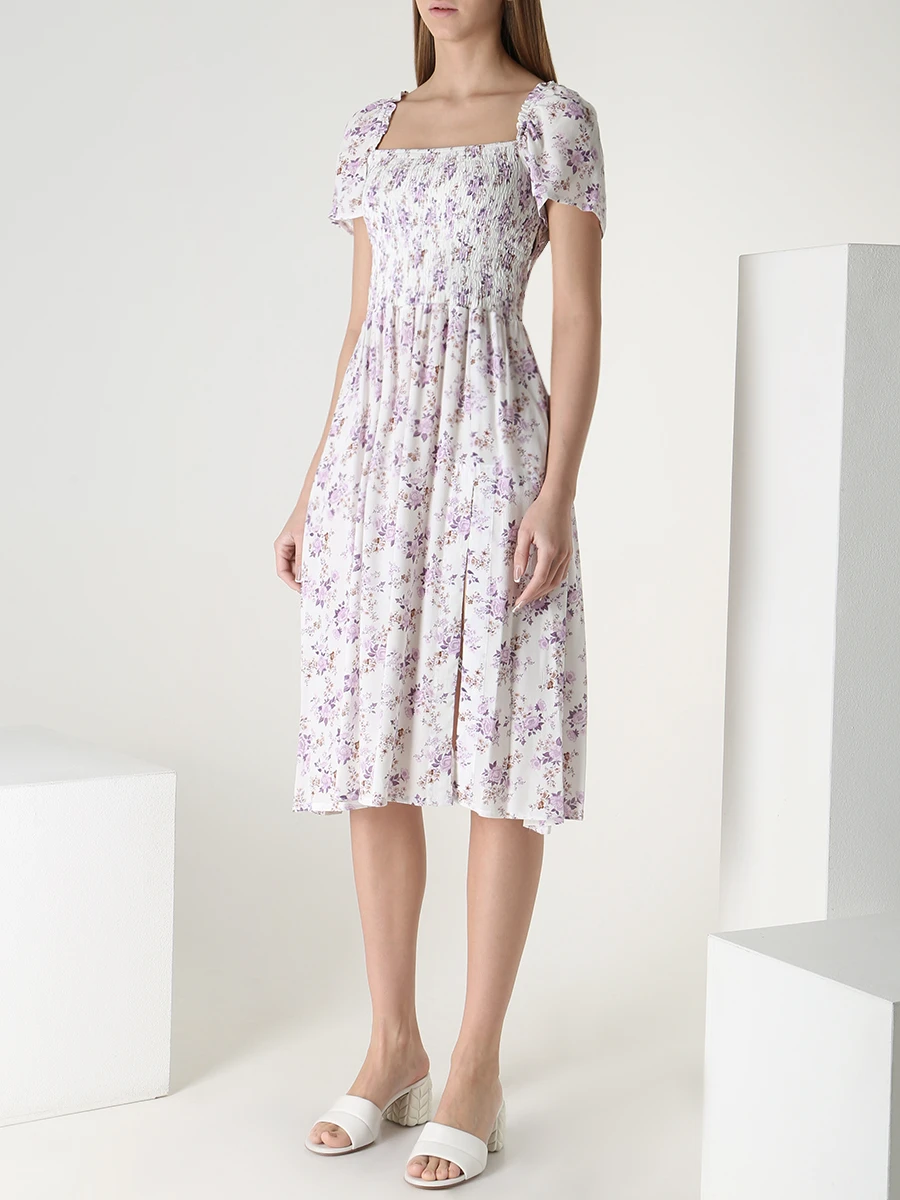 

Платье из вискозы, Белый, MDMW19 FIORE BRITISH LILLA