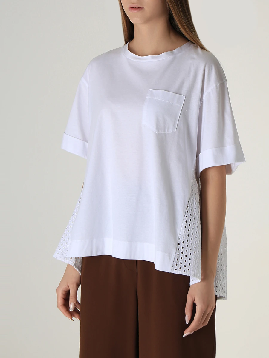 Блуза хлопковая MEIMEIJ M3EG10 791, размер 42, цвет белый - фото 4