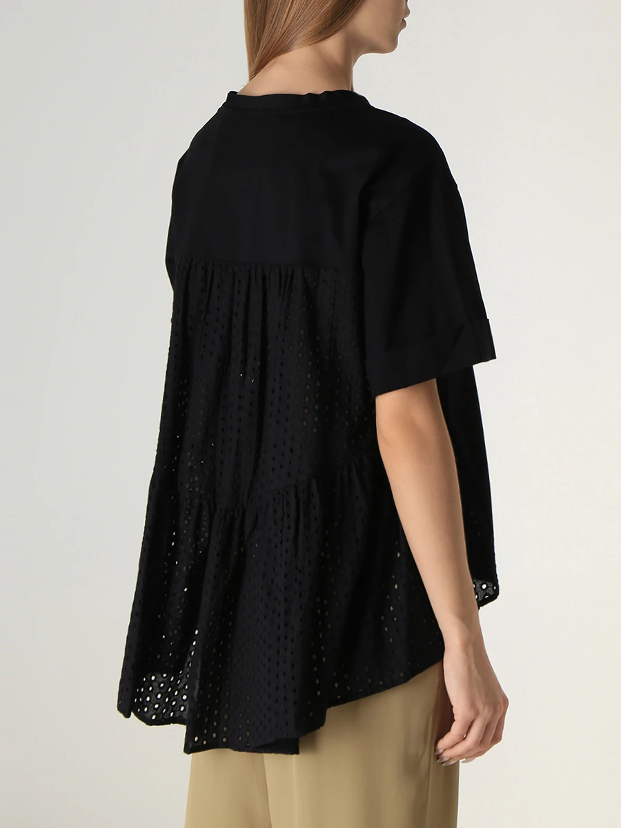 Блуза хлопковая MEIMEIJ M3EG10 100, размер 44, цвет черный - фото 3