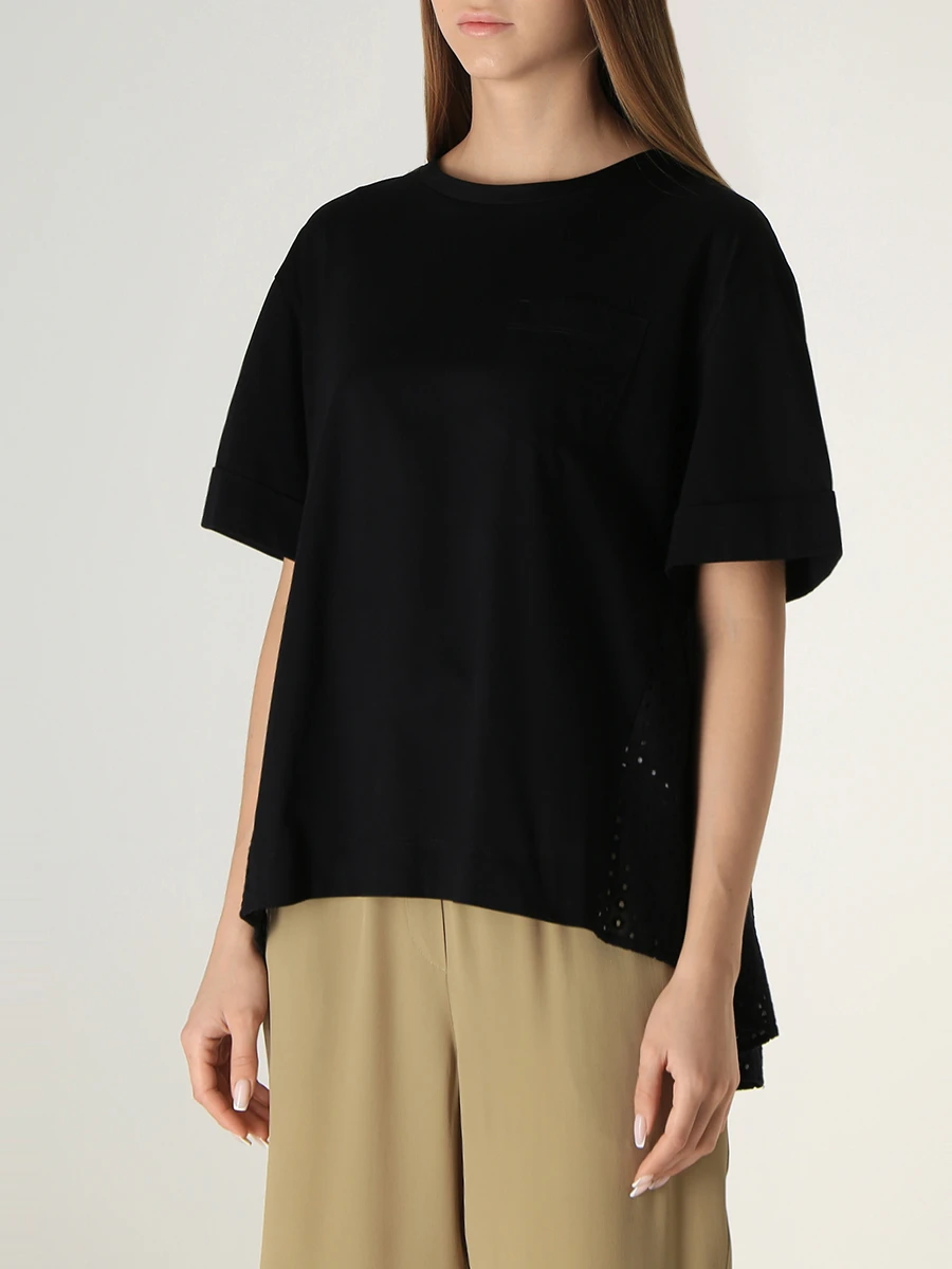 Блуза хлопковая MEIMEIJ M3EG10 100, размер 44, цвет черный - фото 4