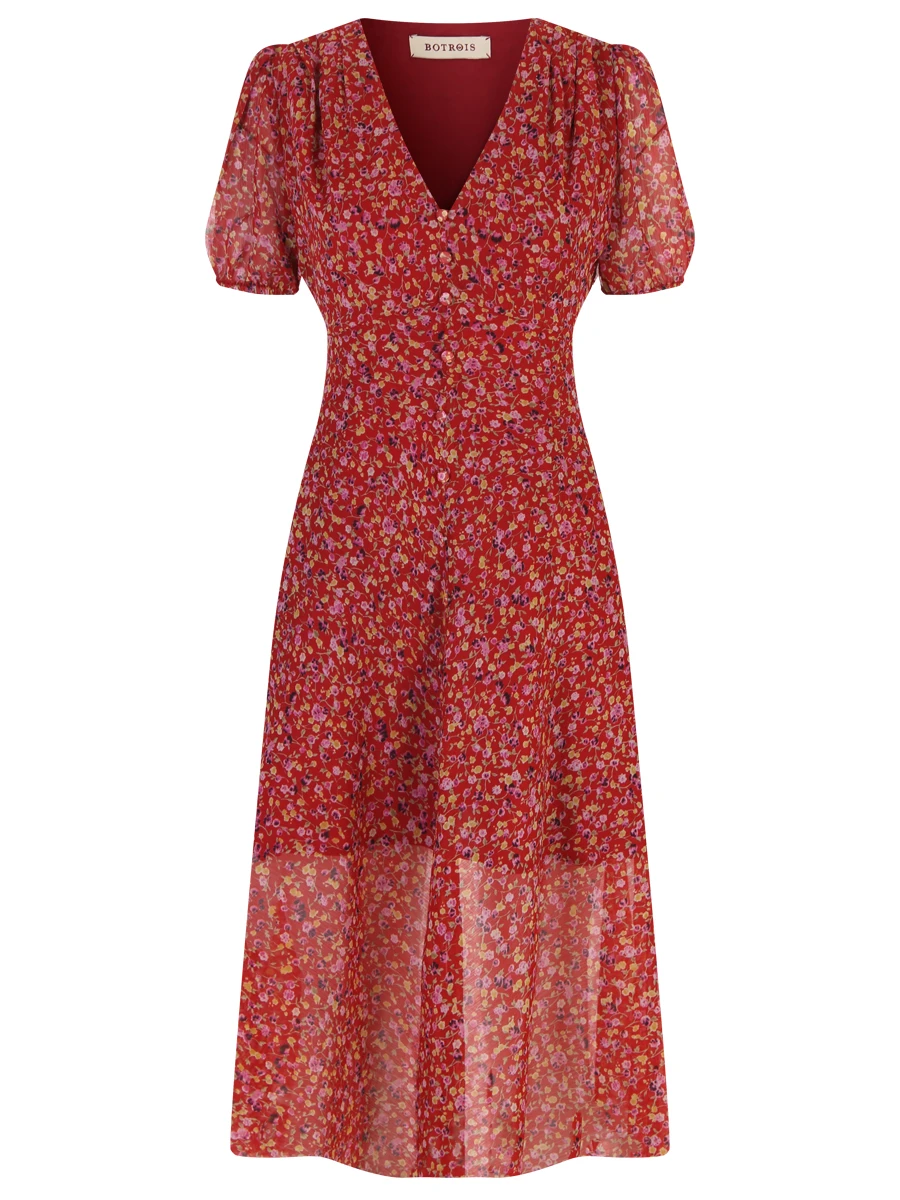 

Платье из вискозы Yasmine Midi Sangria, Красный, SKU00134006