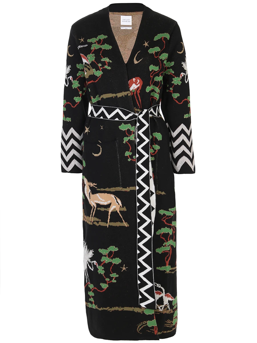 

Кардиган хлопковый, Принт, SS23-00771-KN-LC-BLK