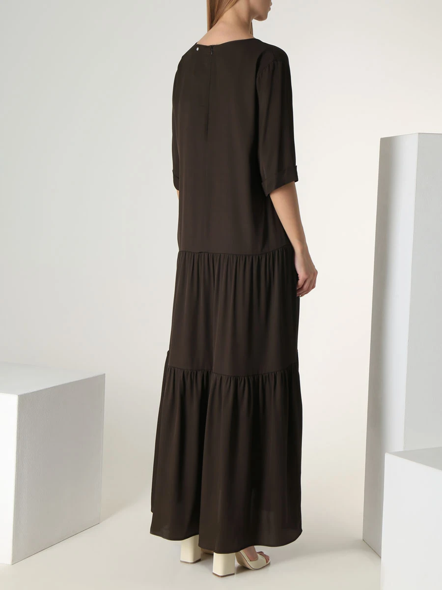 Платье однотонное LORENA ANTONIAZZI E2373AB54B/3612/0259 Коричневый  Фото 3