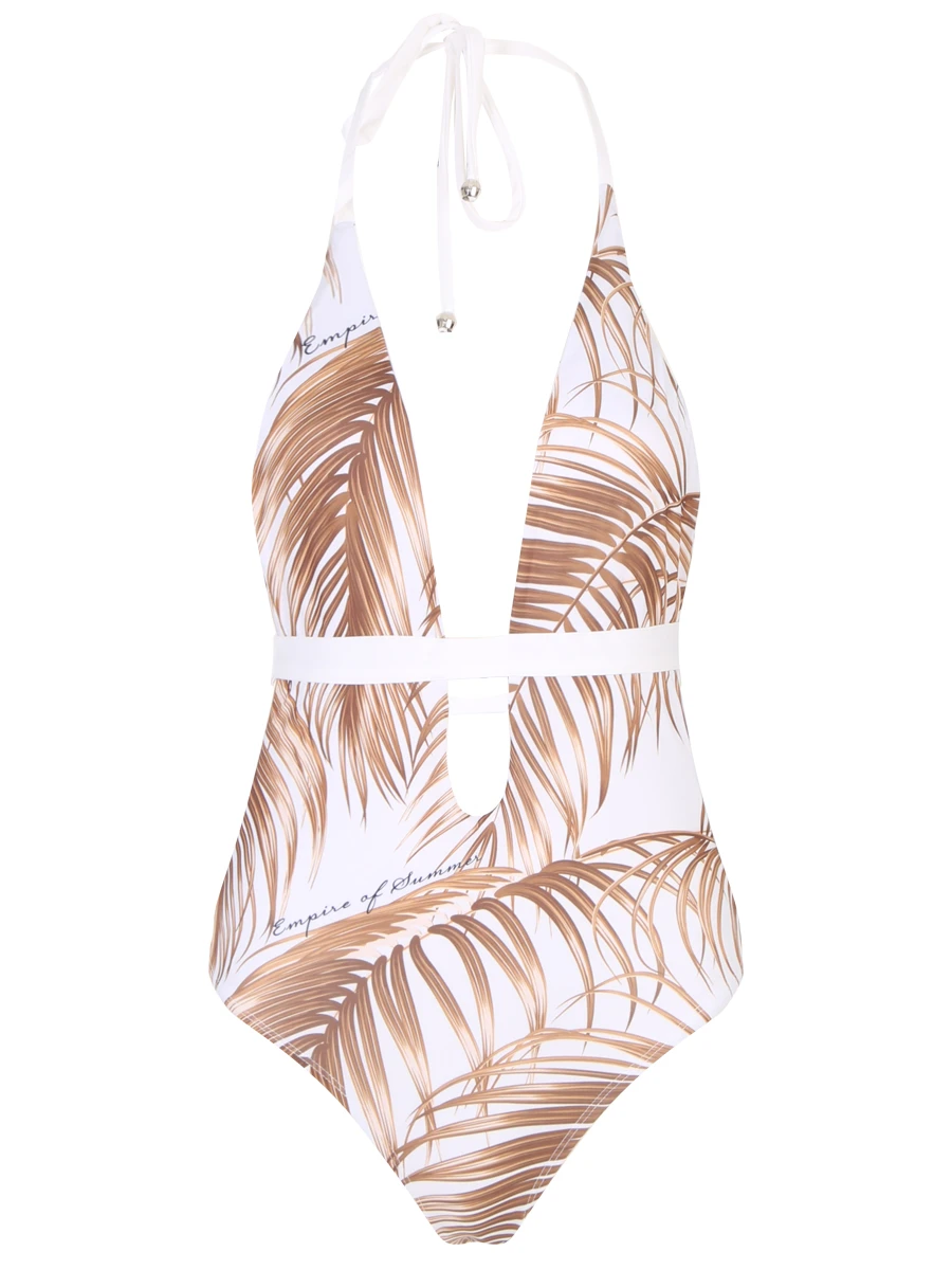 

Купальник сплошной с принтом, Белый, 2491 Листья Пальмы