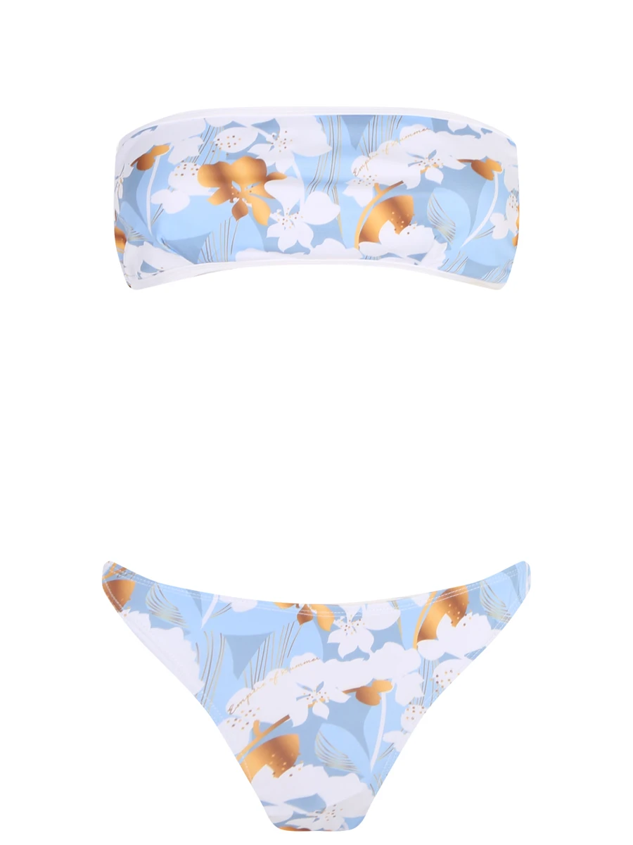 

Купальник-бандо с принтом, Голубой, 1554 Голубые облака