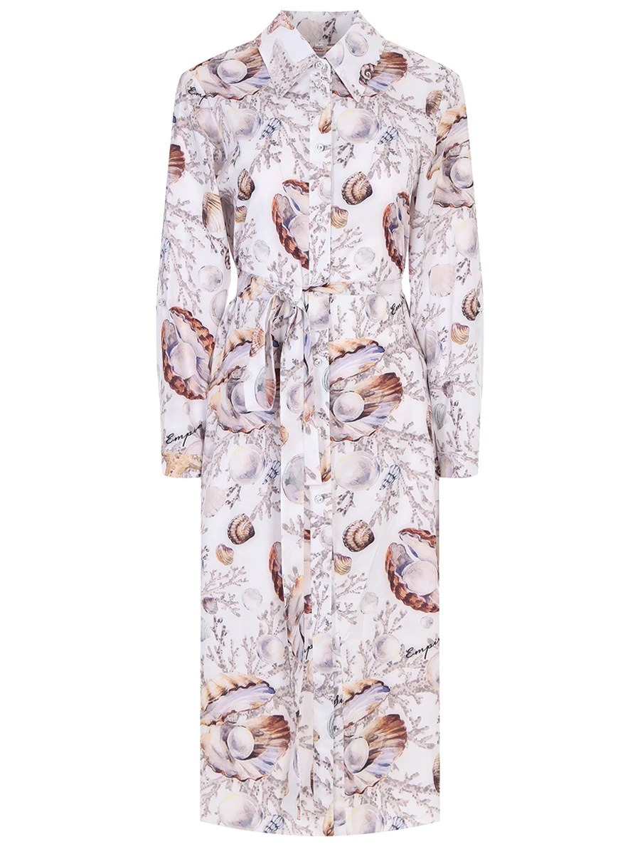 Платье-рубашка из вискозы EMPIRE OF SUMMER 5093 Морские грезы, размер 44, цвет белый - фото 1