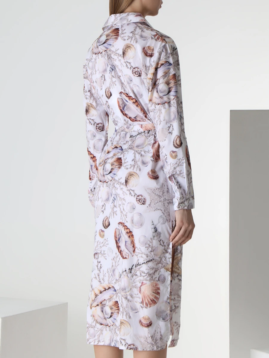 Платье-рубашка из вискозы EMPIRE OF SUMMER 5093 Морские грезы, размер 44, цвет белый - фото 3