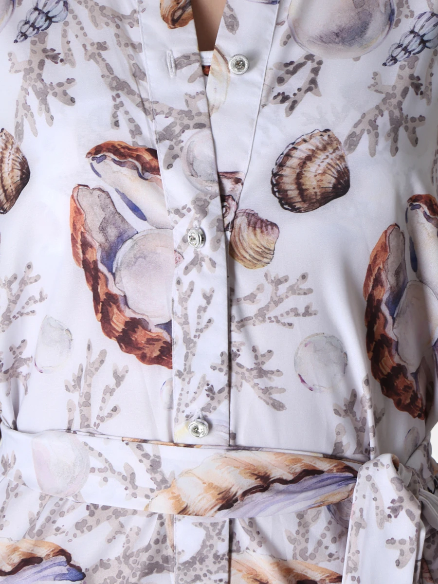 Платье-рубашка из вискозы EMPIRE OF SUMMER 5093 Морские грезы, размер 44, цвет белый - фото 5