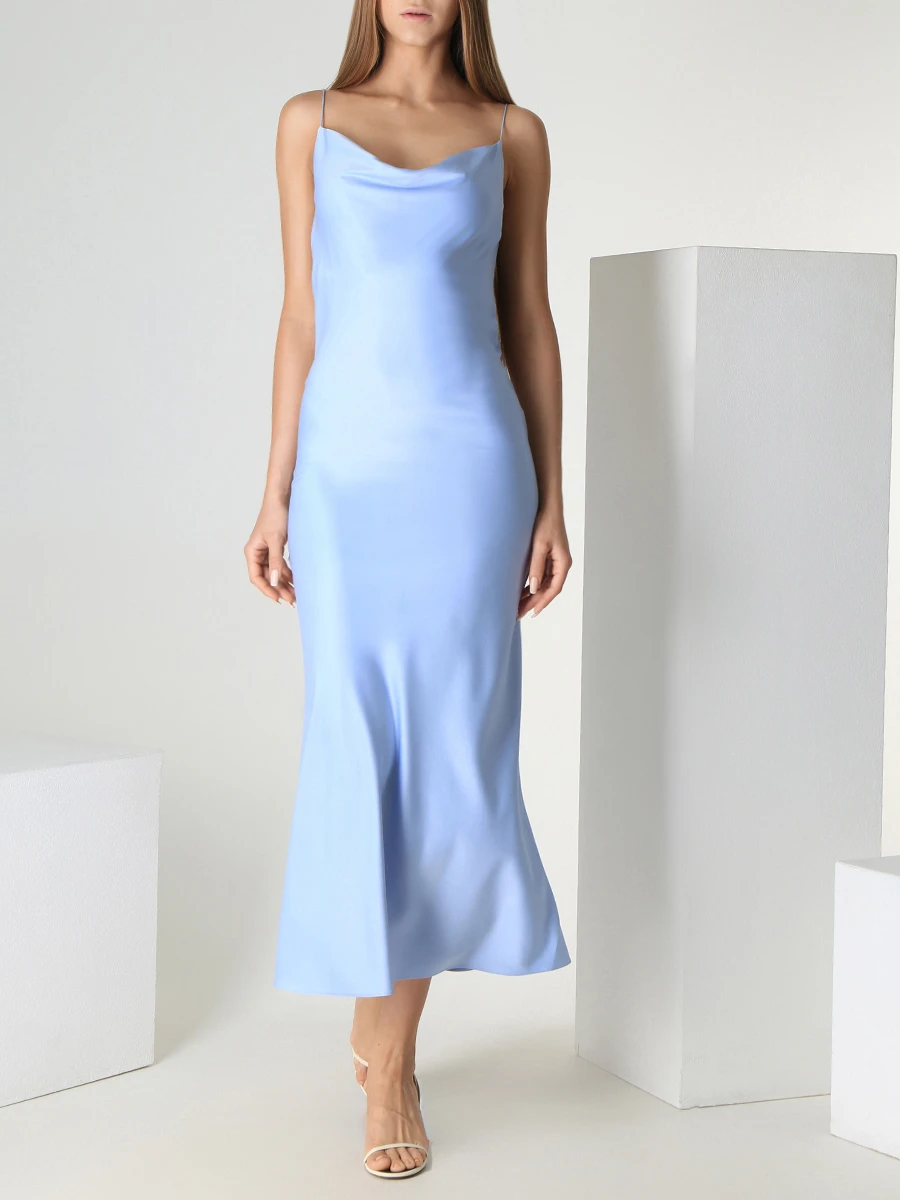 Платье-комбинация из вискозы JS SENSE 0411, размер 40, цвет голубой - фото 2