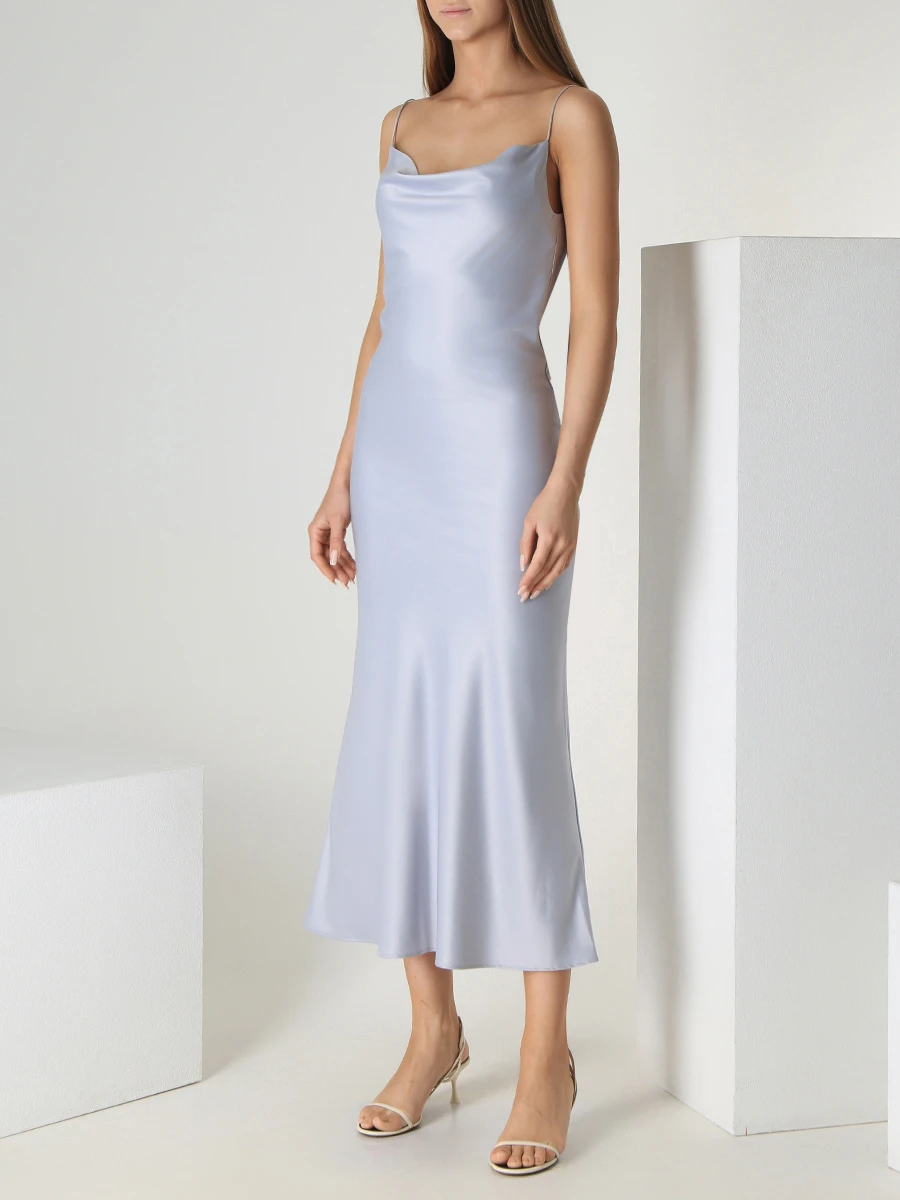 Платье-комбинация из вискозы JS SENSE 0430, размер 40, цвет серый - фото 4