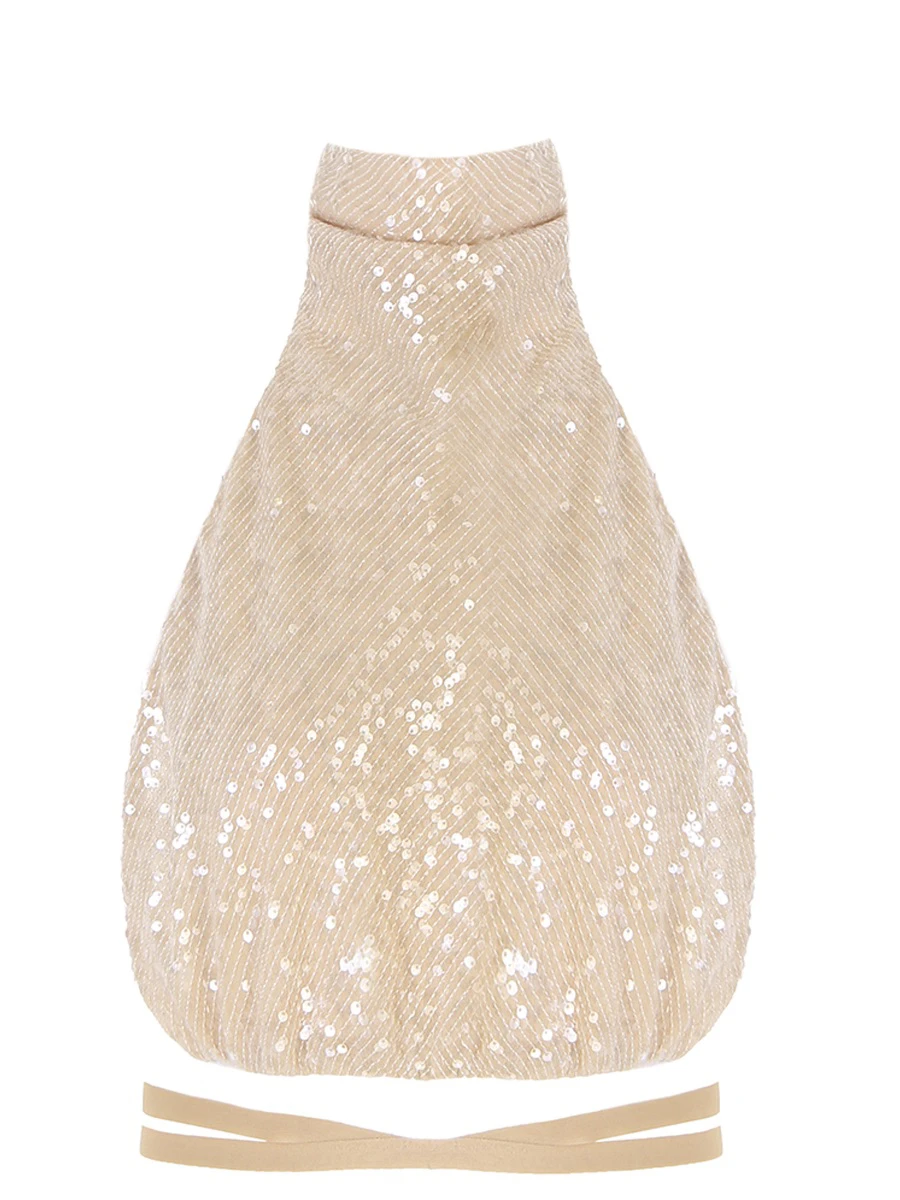 

Топ с пайетками, Бежевый, ТР004/07297/29