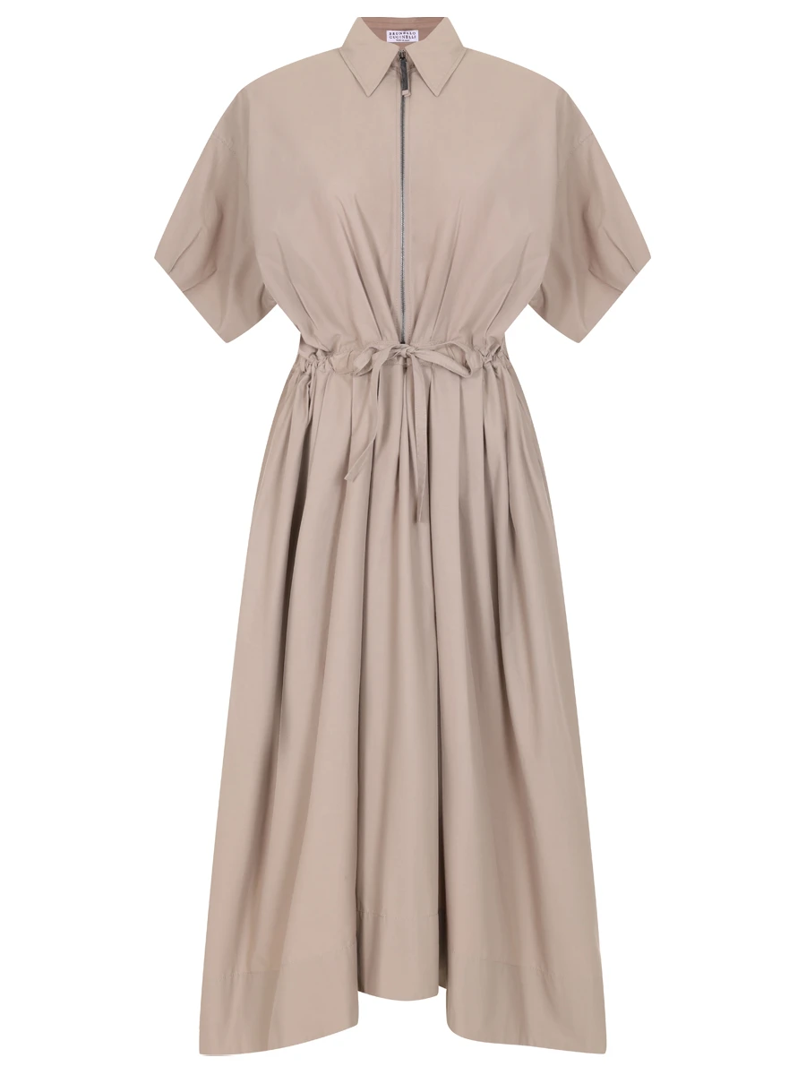 Платье однотонное BRUNELLO CUCINELLI ML183A5055 C8695 Бежевый 