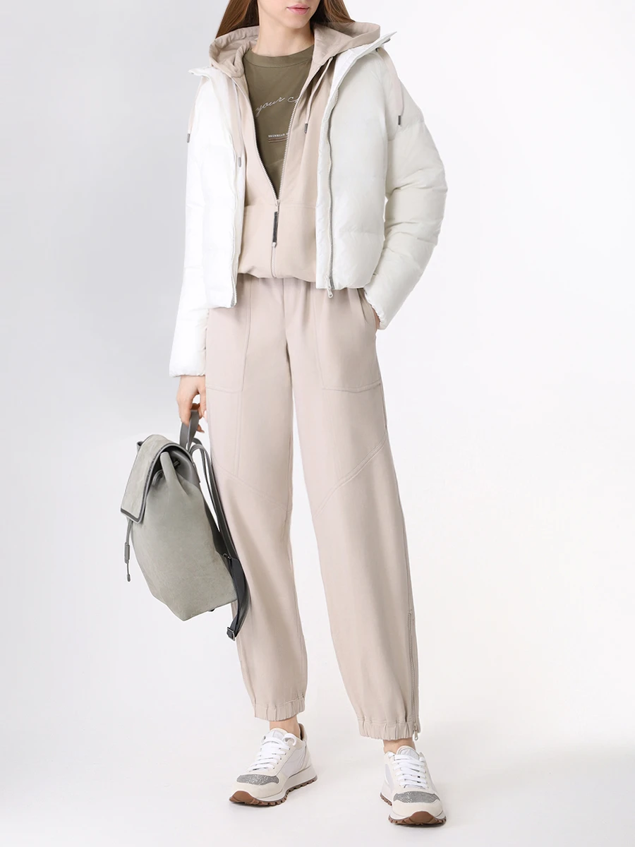 Олимпийка хлопковая BRUNELLO CUCINELLI MH827ST206 C8710 Бежевый  Фото 2