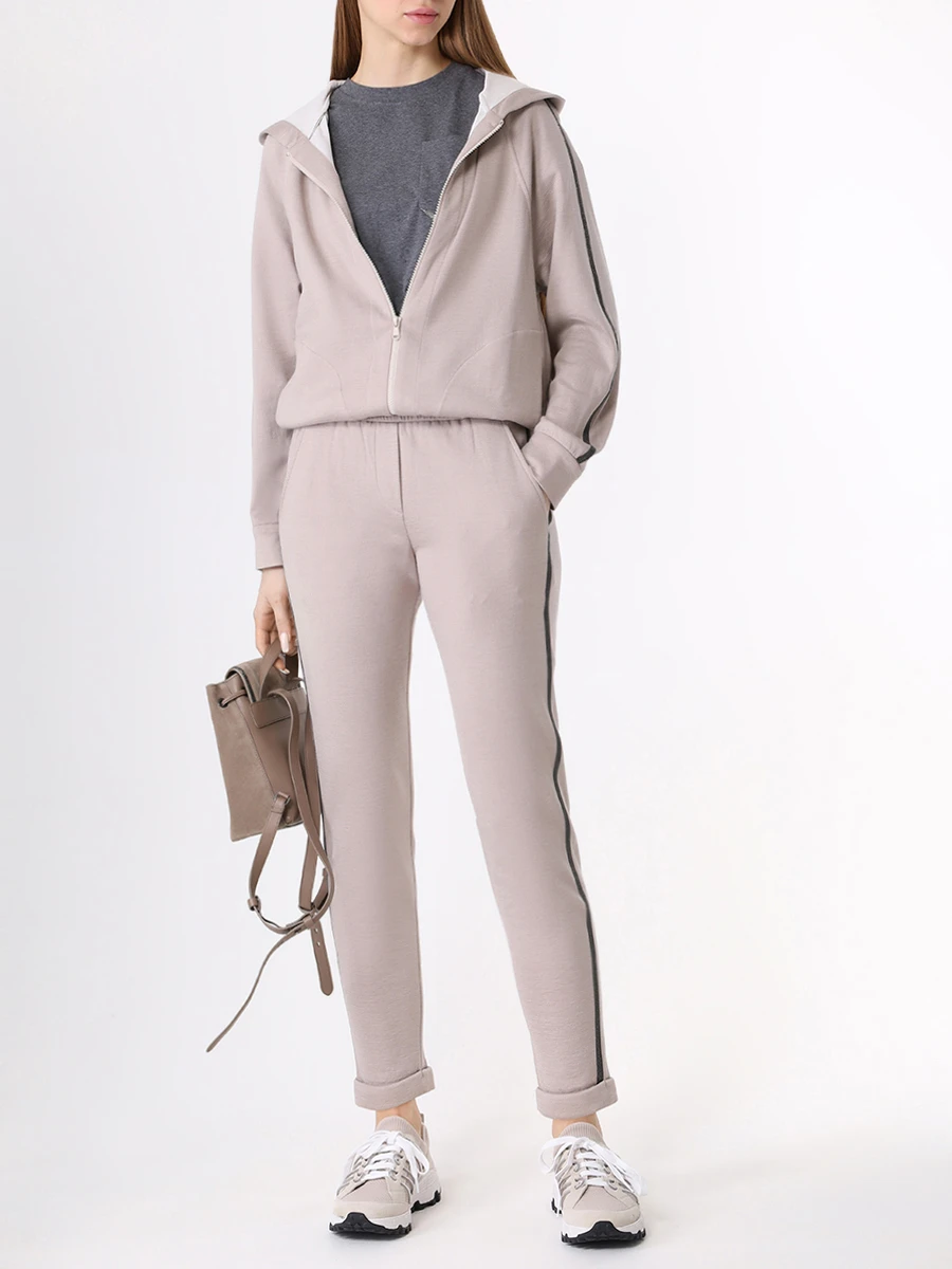 Брюки хлопковые BRUNELLO CUCINELLI MD828SM679 C9090 Бежевый  Фото 2