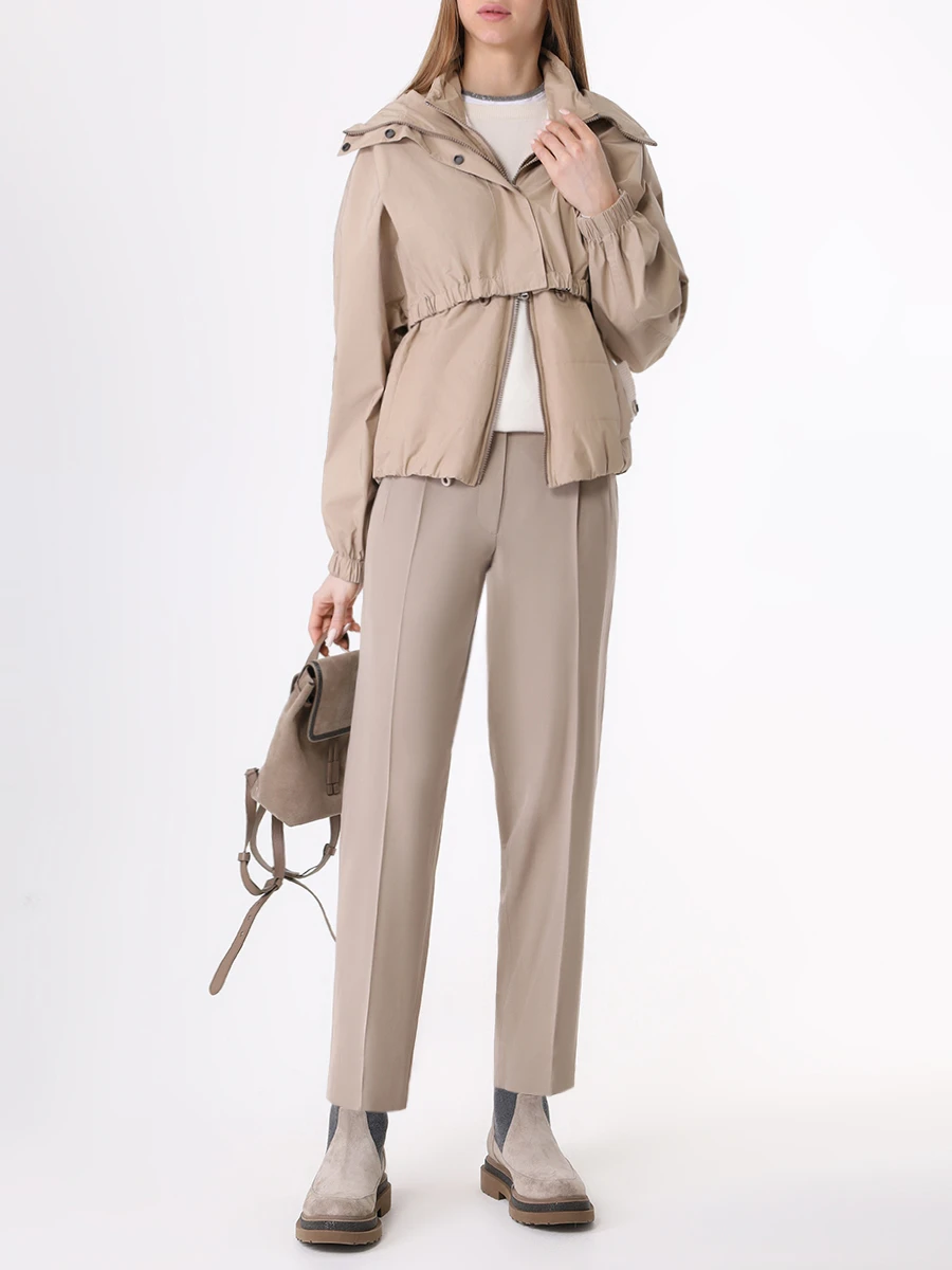 Куртка однотонная BRUNELLO CUCINELLI MB5742948 C8634 Бежевый  Фото 2