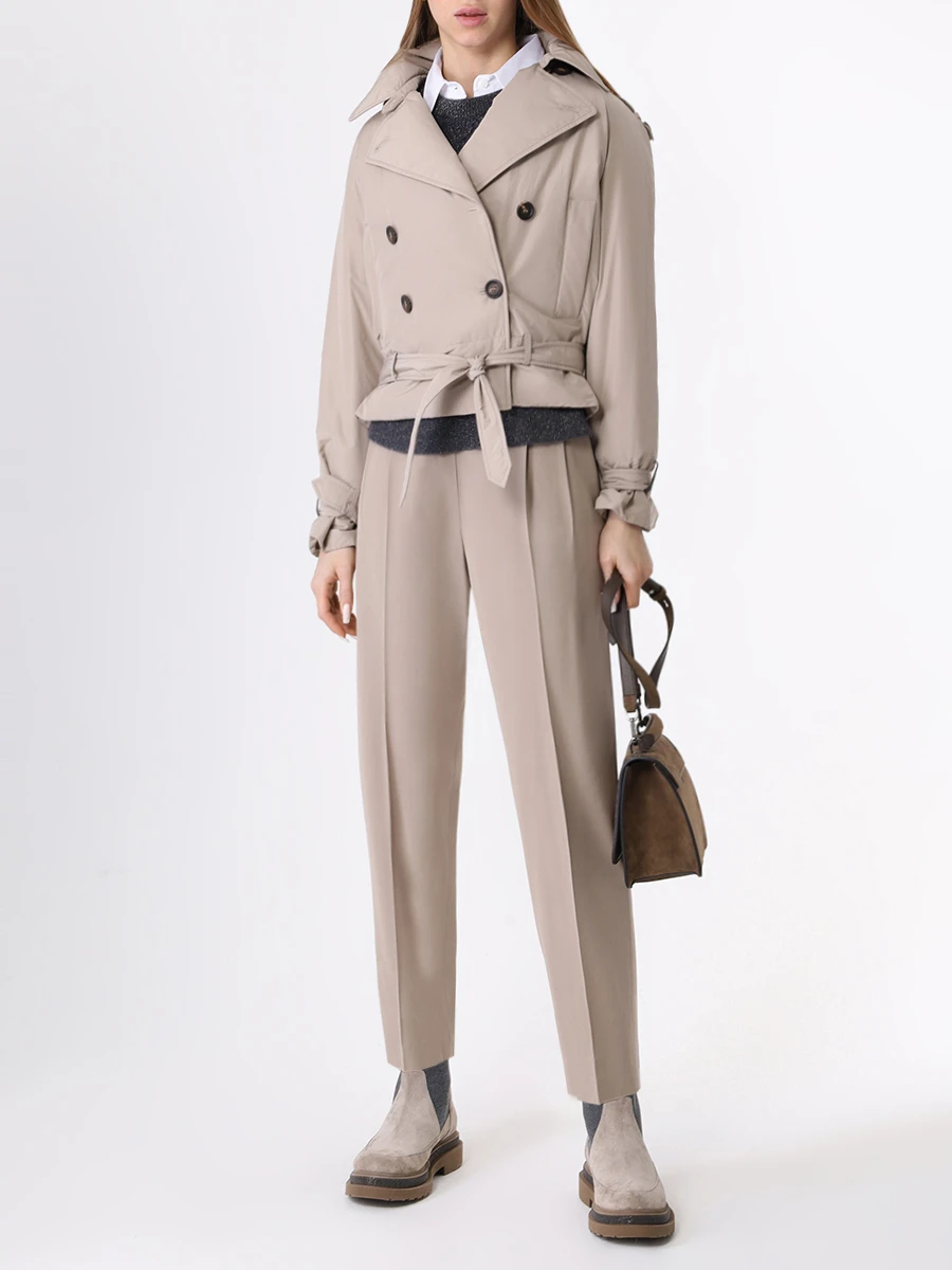 Куртка однотонная BRUNELLO CUCINELLI MB5742944 C8695 Бежевый  Фото 2