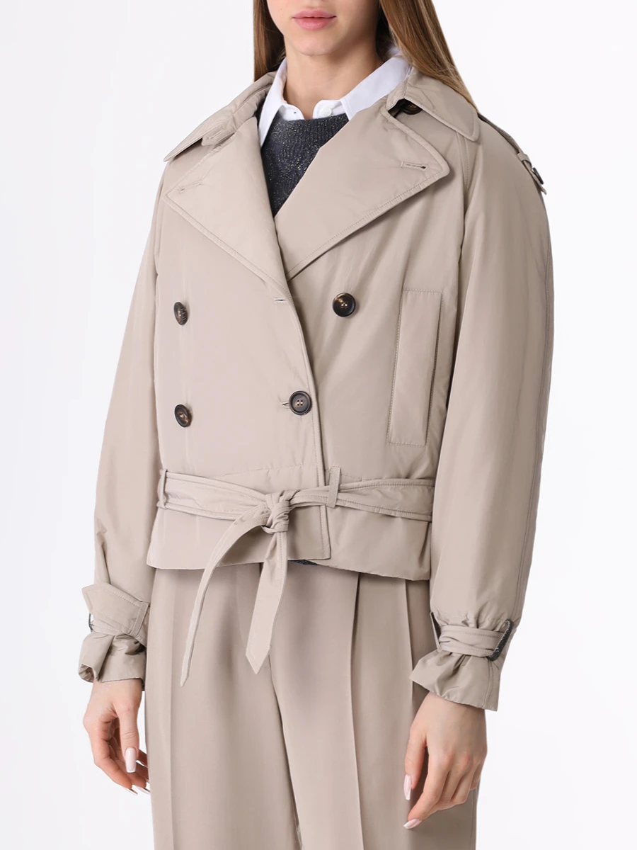 Куртка однотонная BRUNELLO CUCINELLI MB5742944 C8695 Бежевый  Фото 4
