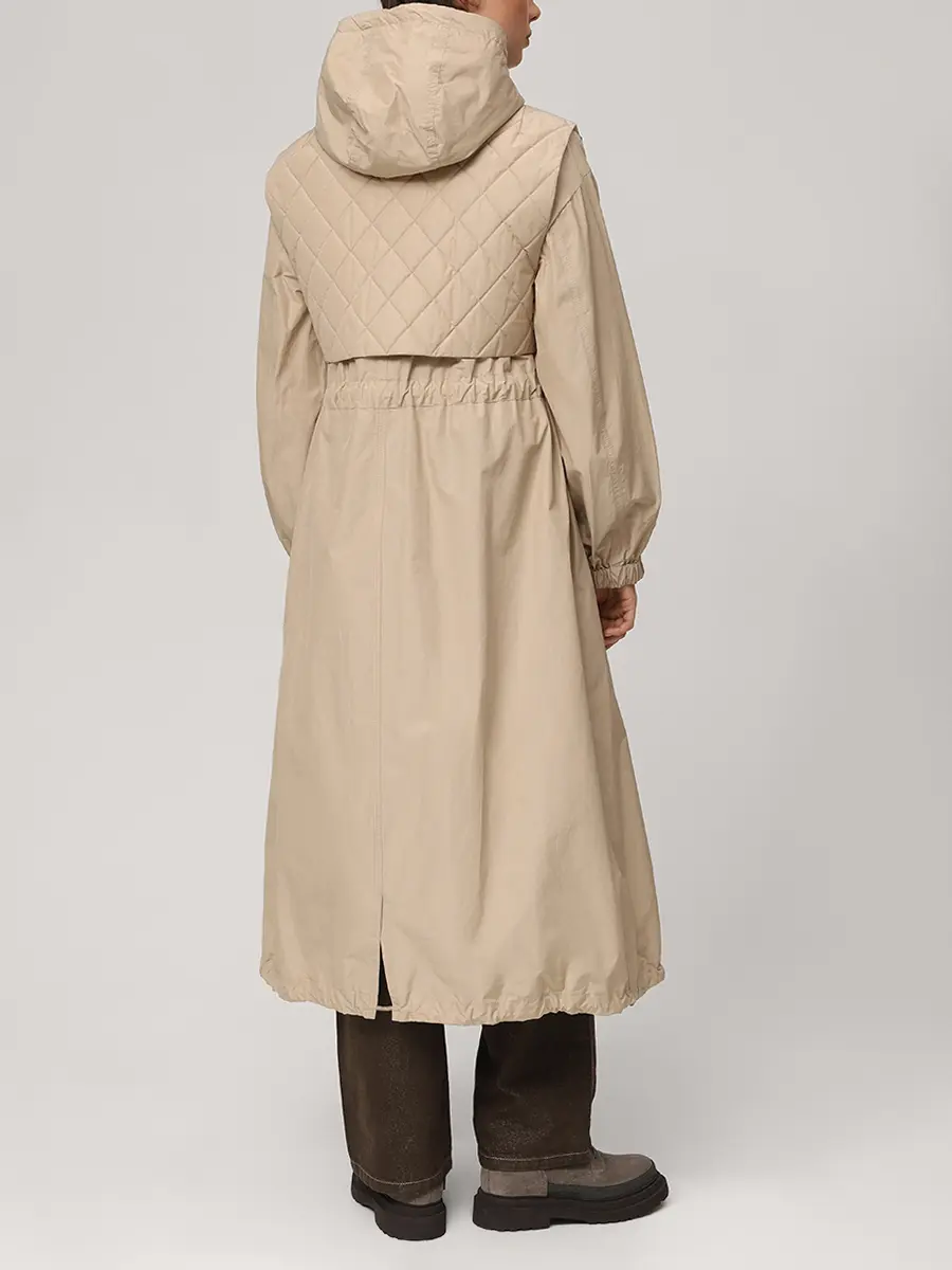 Плащ однотонный BRUNELLO CUCINELLI MB5749519 C8634 Бежевый  Фото 3