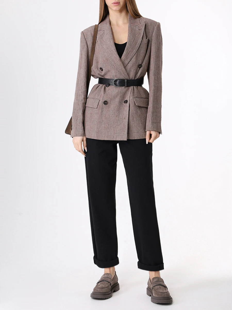 Брюки хлопковые BRUNELLO CUCINELLI M0R24P7745 C101 Черный  Фото 2