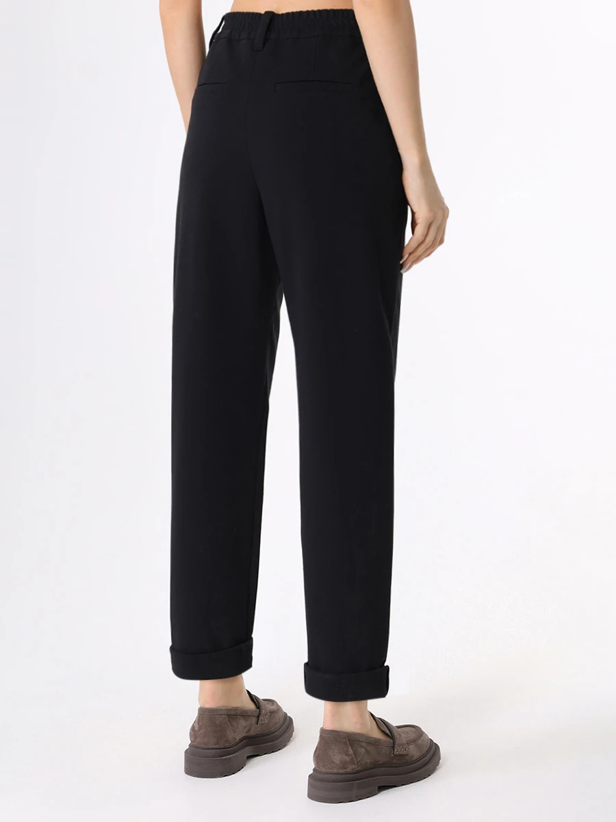 Брюки хлопковые BRUNELLO CUCINELLI M0R24P7745 C101 Черный  Фото 3