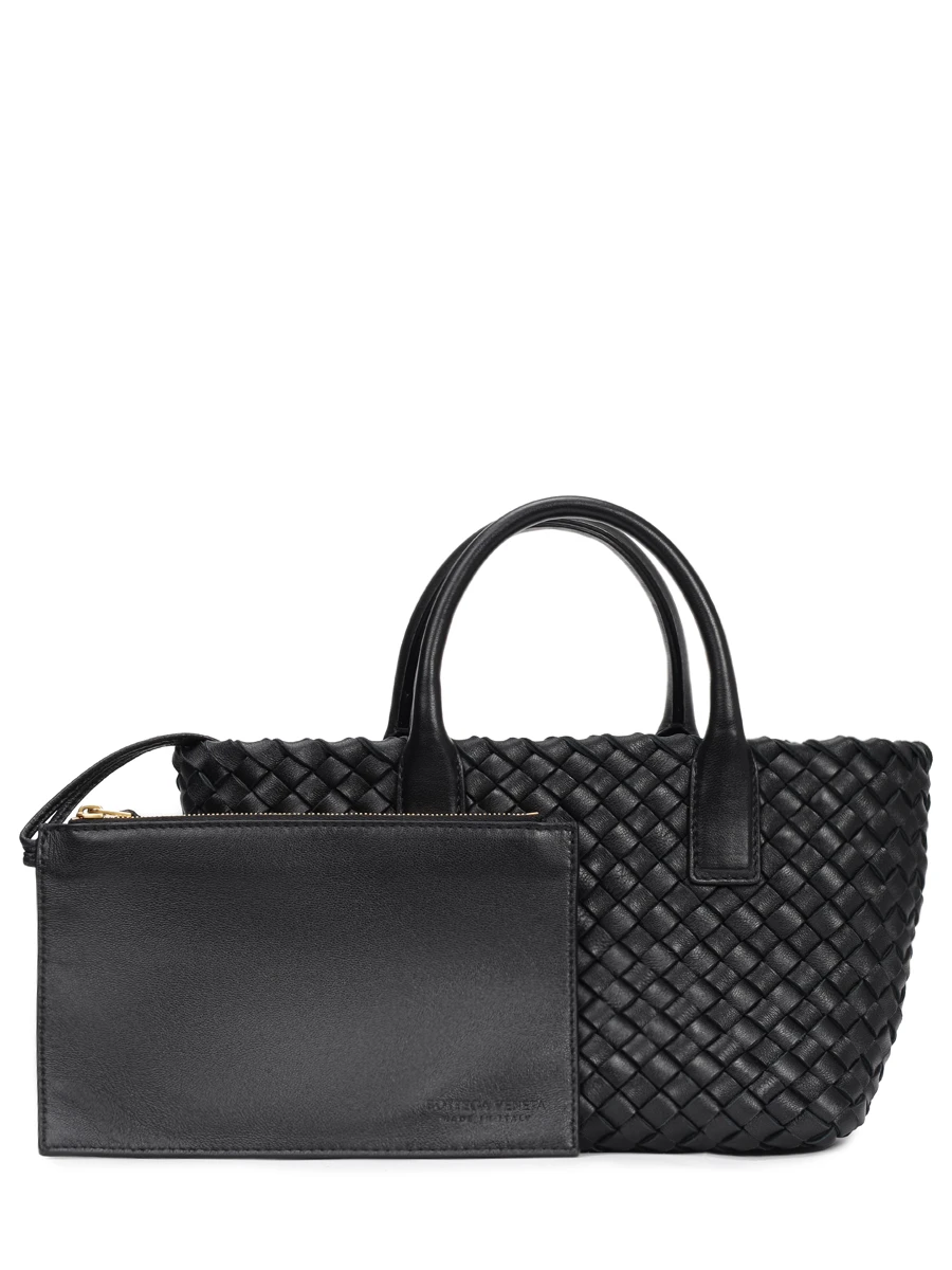 Сумка кожаная Mini Cabat BOTTEGA VENETA 709464V1OW1 8425 Черный  Фото 6