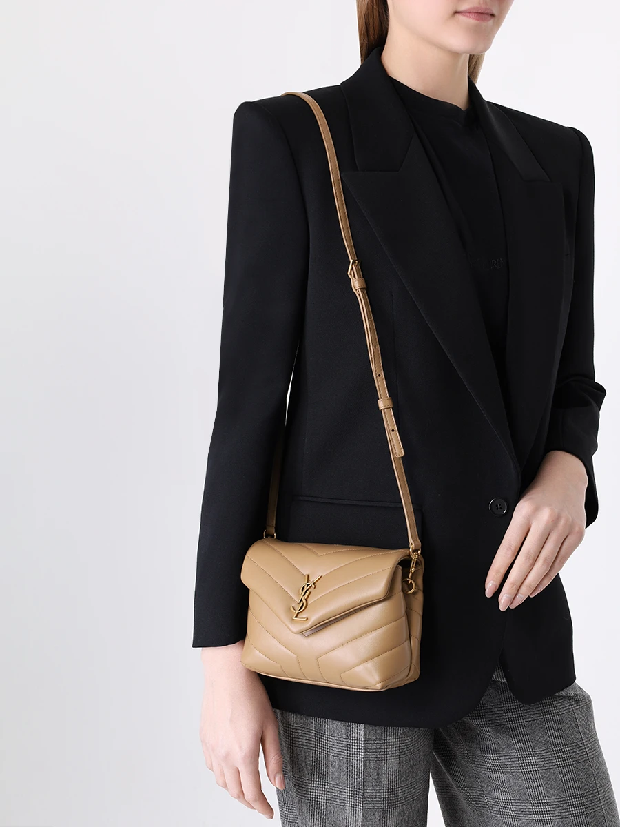 Сумка кожаная Monogram SAINT LAURENT 678401 DV707 2357 Бежевый  Фото 2