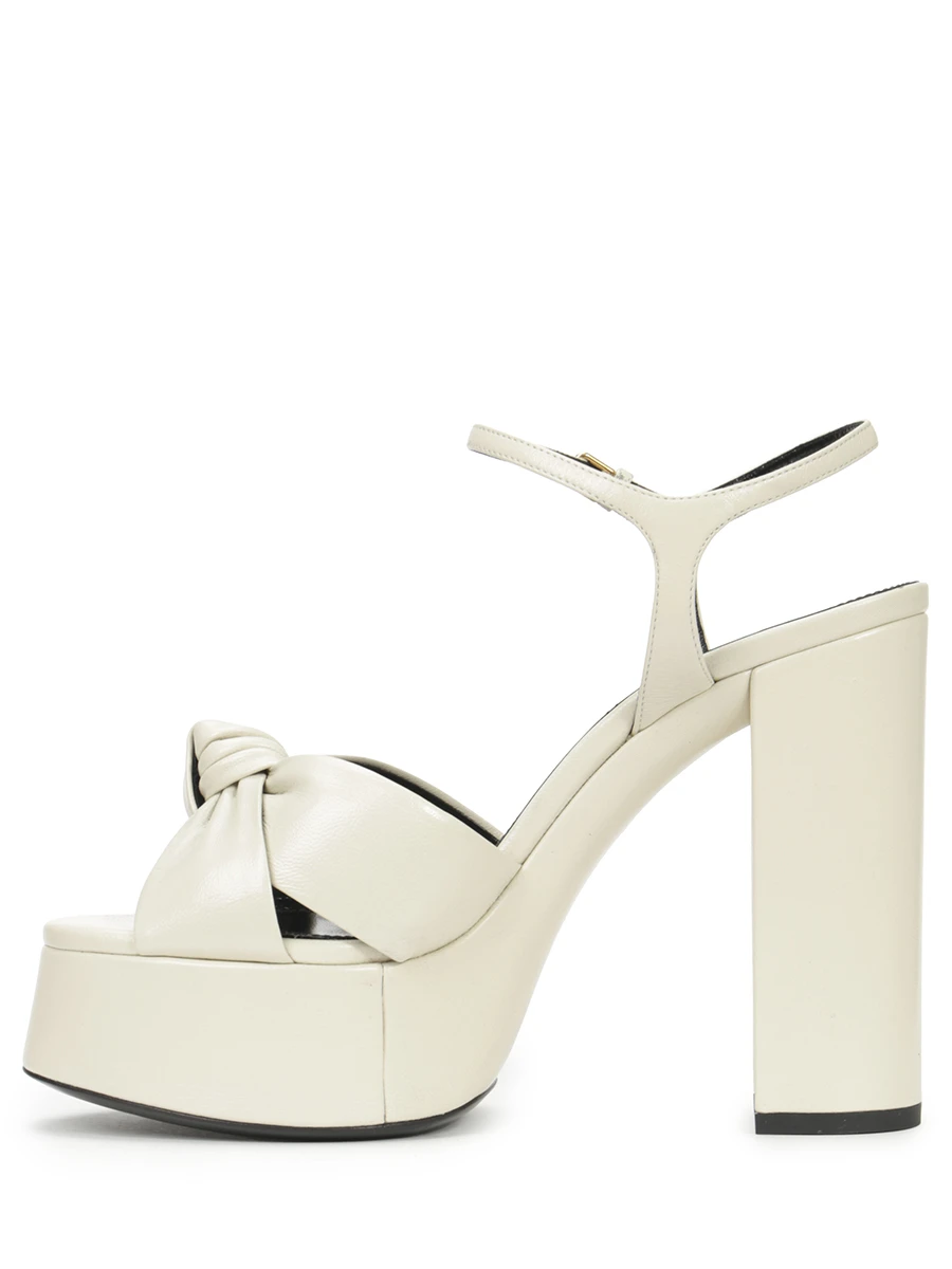 Босоножки кожаные Bianca SAINT LAURENT 606713AAAOE 1906 Белый  Фото 3
