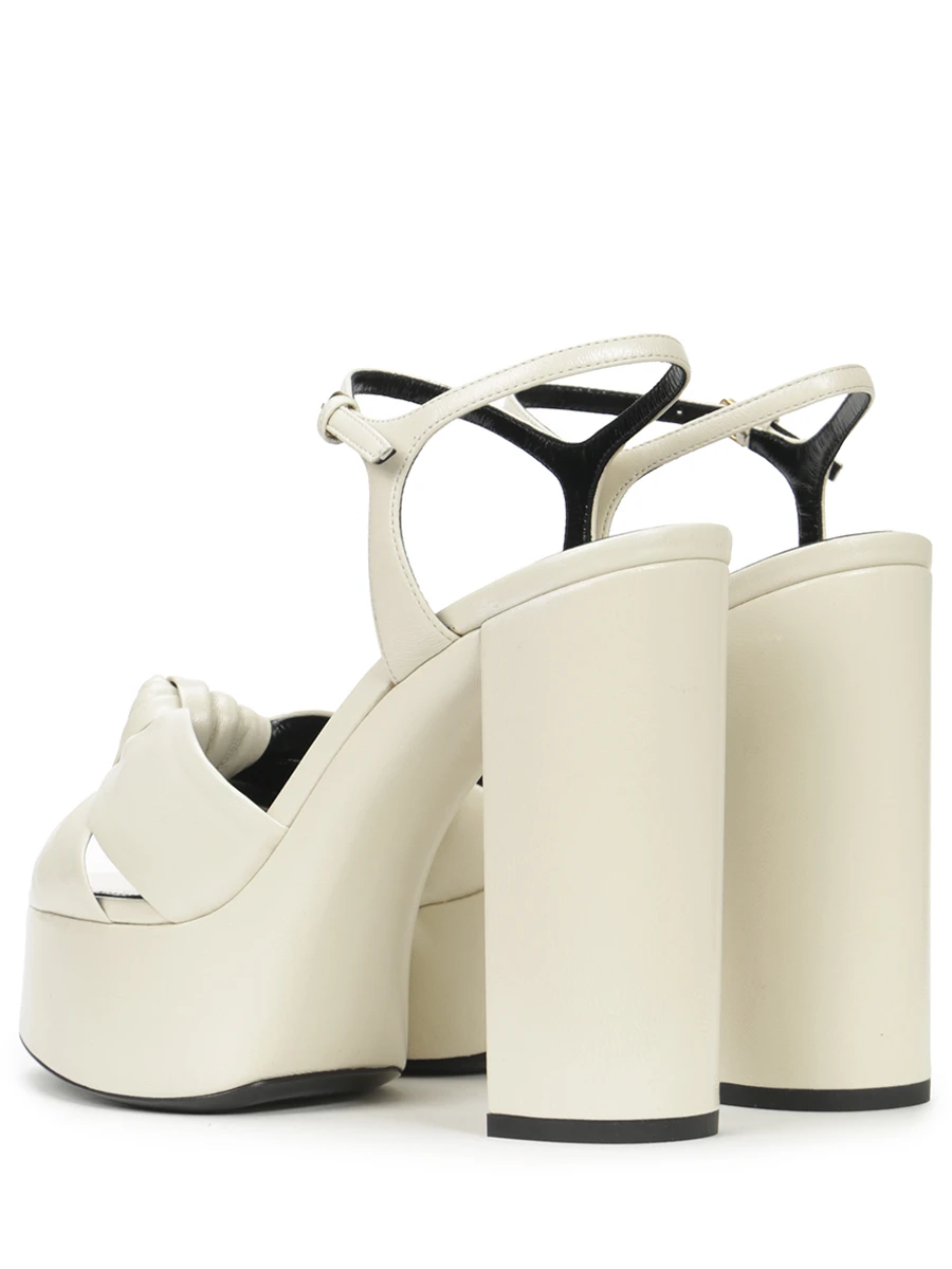 Босоножки кожаные Bianca SAINT LAURENT 606713AAAOE 1906 Белый  Фото 4