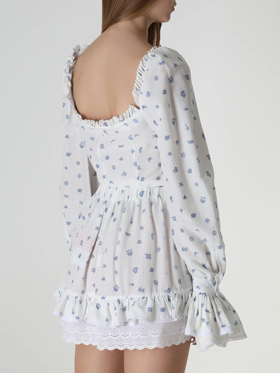 Блуза из вискозы LES ARCHIVES LA_061, размер 40, цвет белый - фото 3