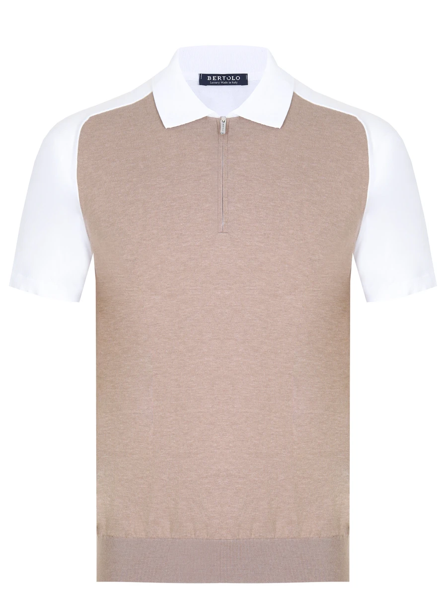 

Поло хлопковое, Белый, 902258/002103 0030 Коричневый,