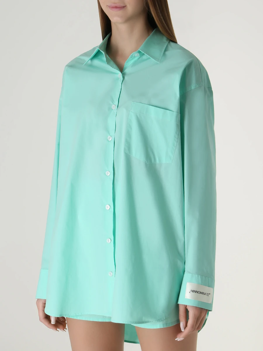 Рубашка хлопковая HINNOMINATE HNW780 VERDE MENTA, размер 40, цвет бирюзовый - фото 4