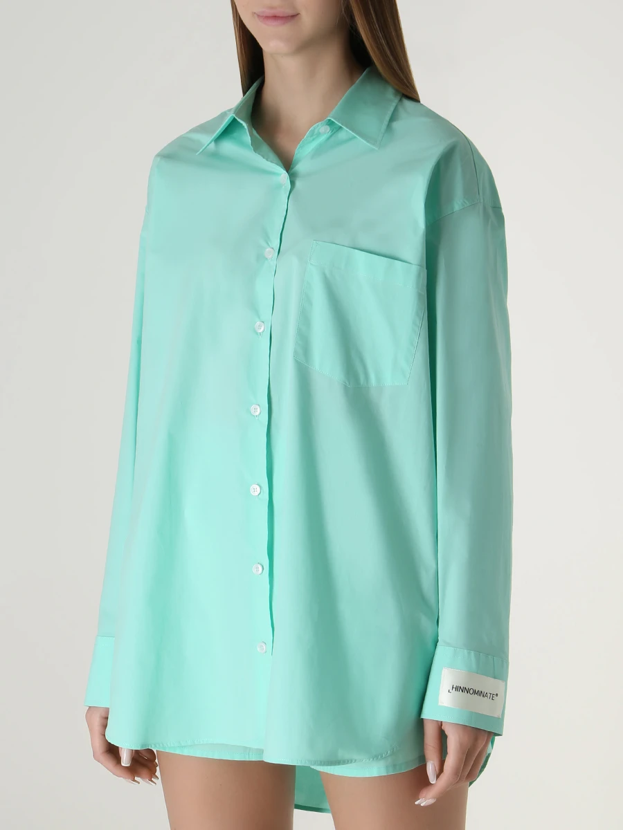 

Рубашка хлопковая, Бирюзовый, HNW780 VERDE MENTA