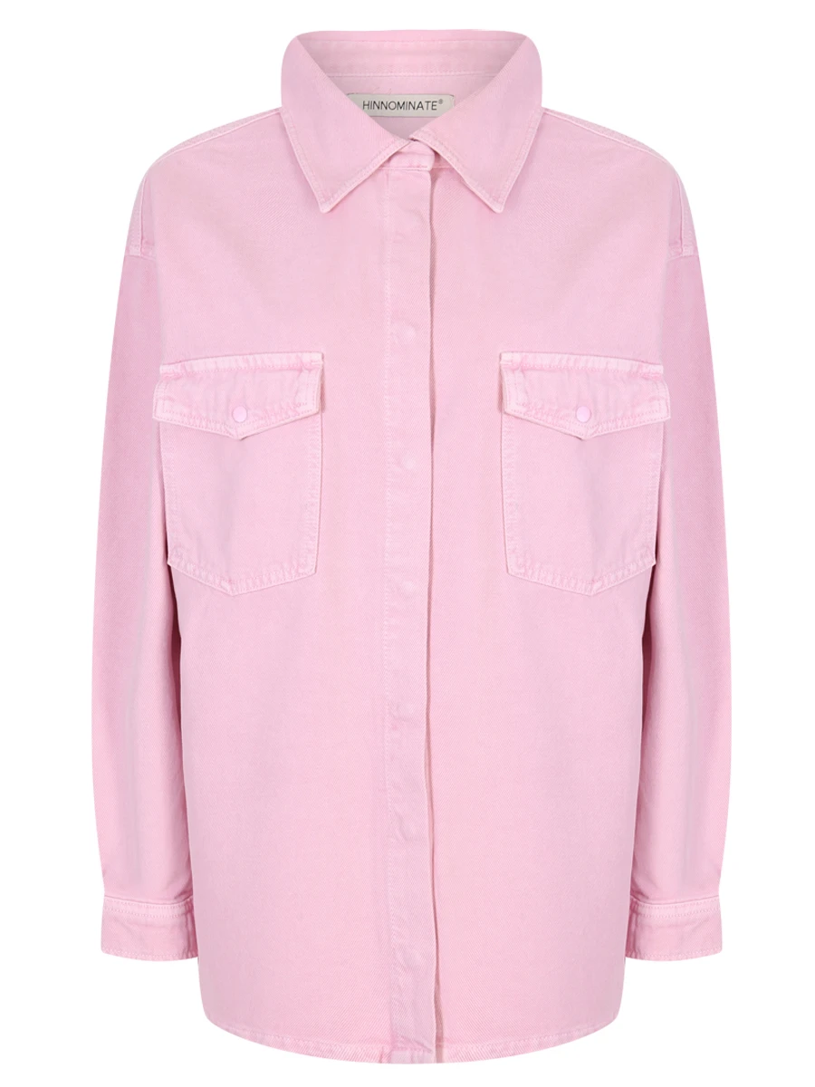 

Рубашка джинсовая, Розовый, HNW890 ROSA BON BON
