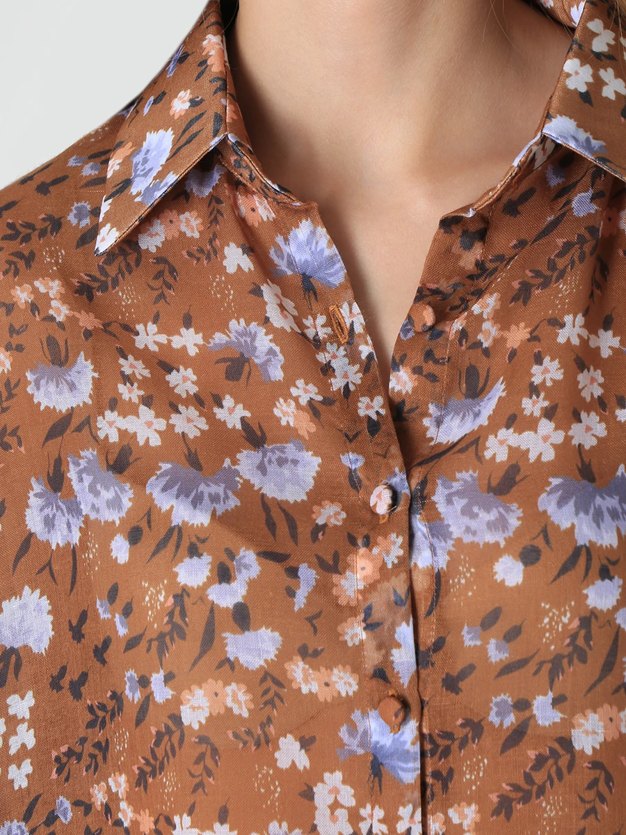 Блуза с принтом INSHADE W002459_8, размер 40, цвет коричневый - фото 5