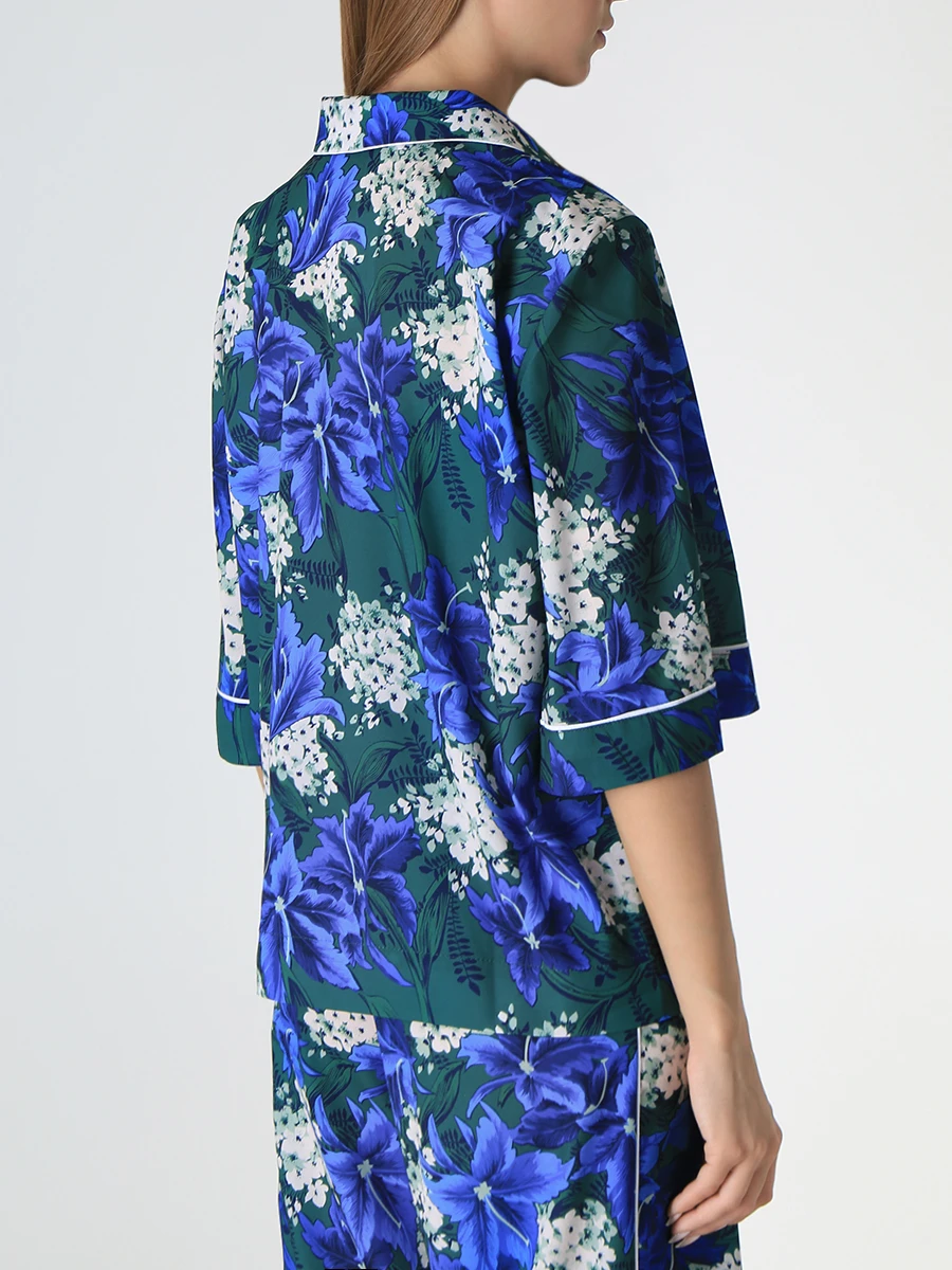 Блуза с принтом INSHADE W002460_4, размер 40, цвет зеленый - фото 3