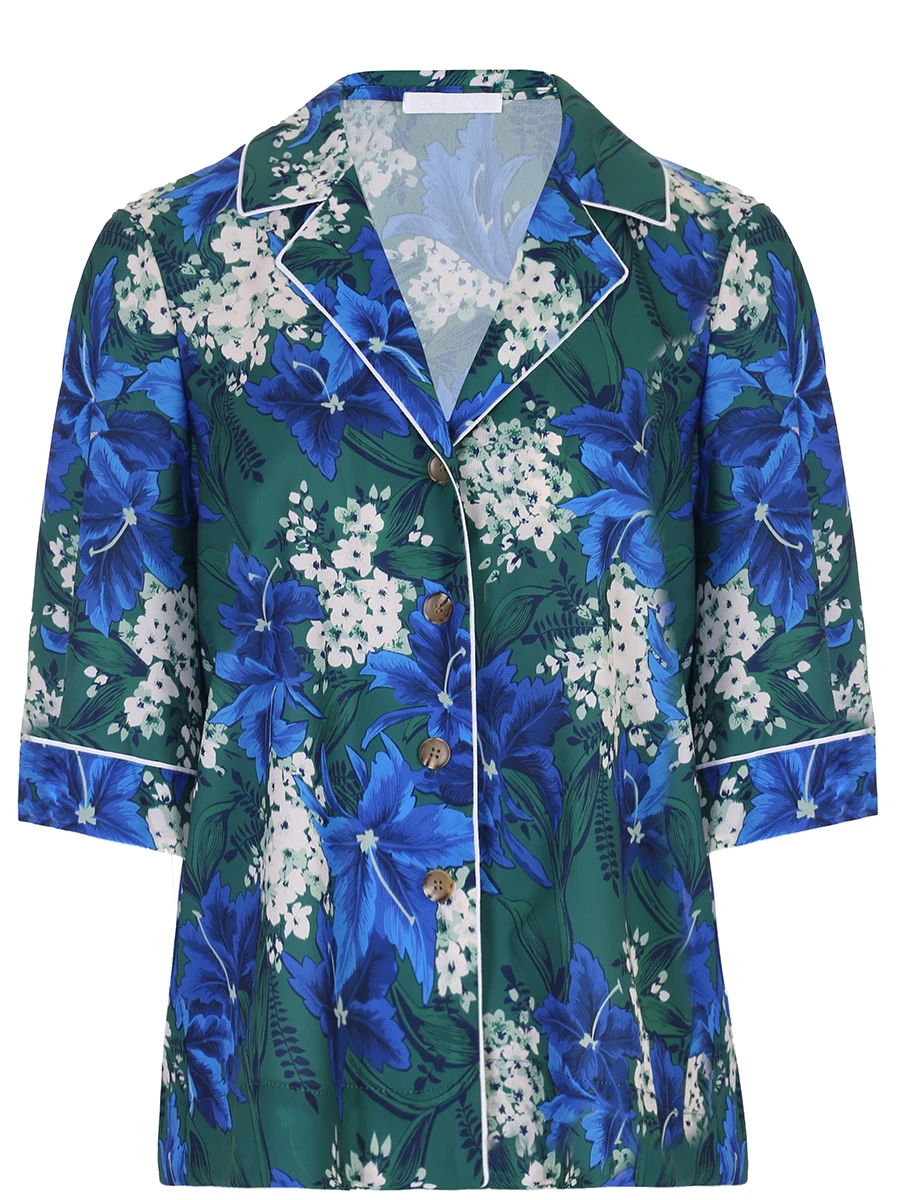 Блуза с принтом INSHADE W002460_4, размер 40, цвет зеленый - фото 1