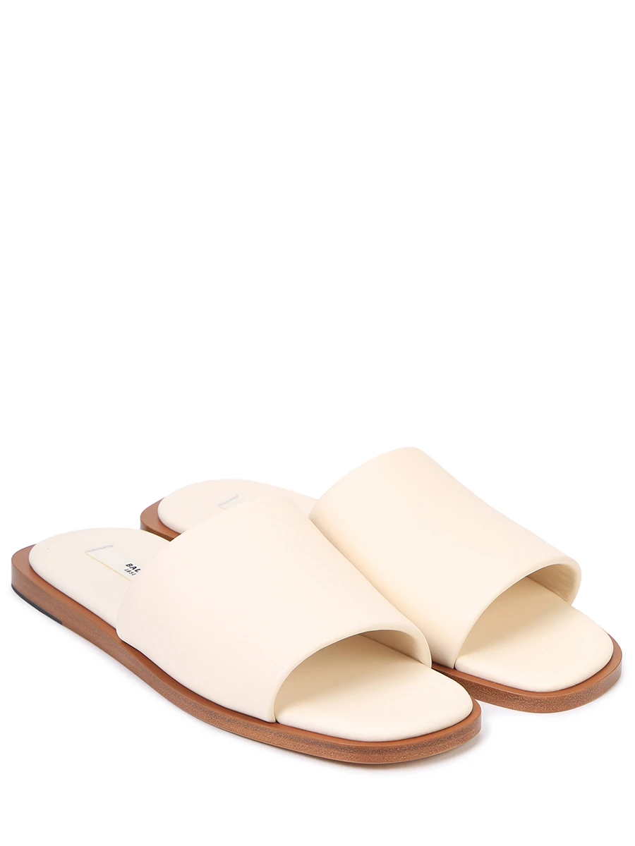 Шлепанцы кожаные BALLY WF101B NA003 U101 Кремовый  Фото 2